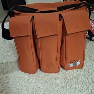 Eagle Orange Kintting/crochet Canvass Bag with Adjustable Strap 15×11×12